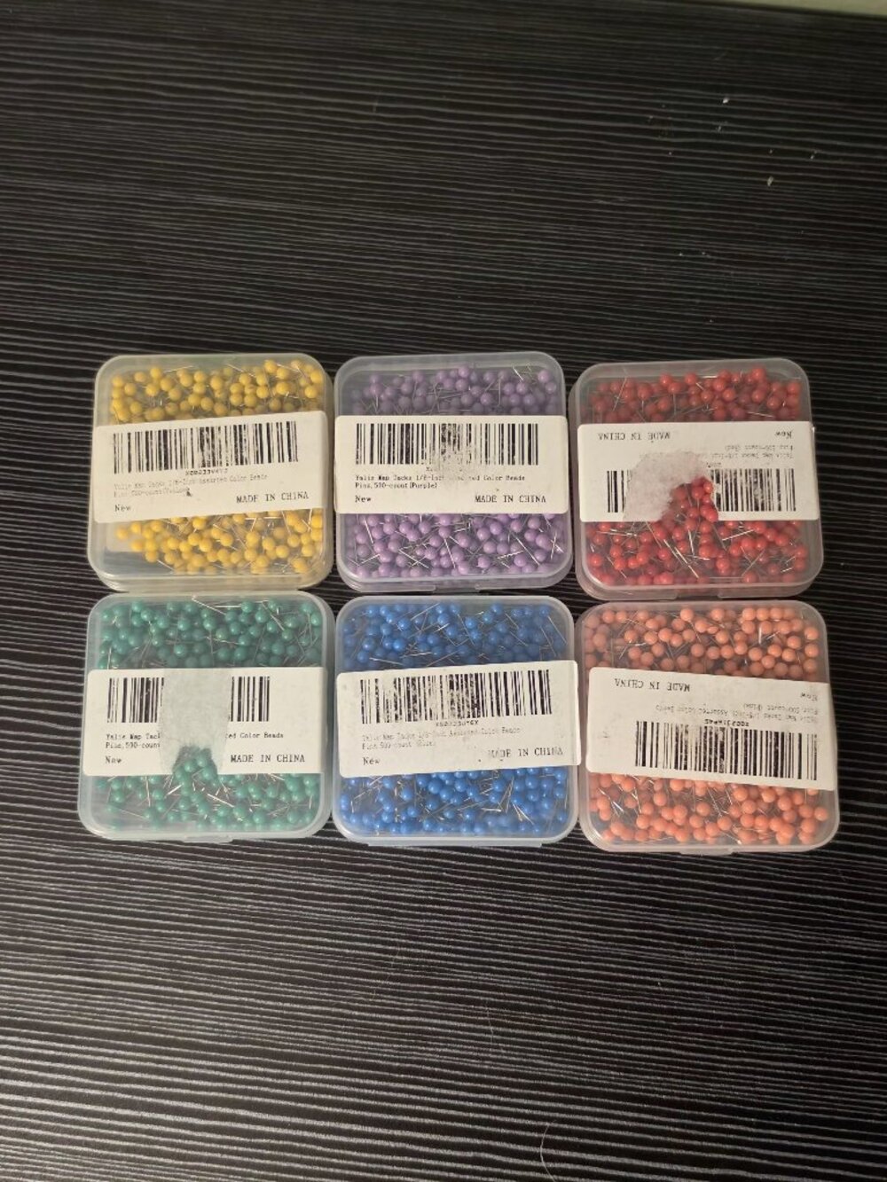 Set of Six Colors of Stick Pins – 500/pack